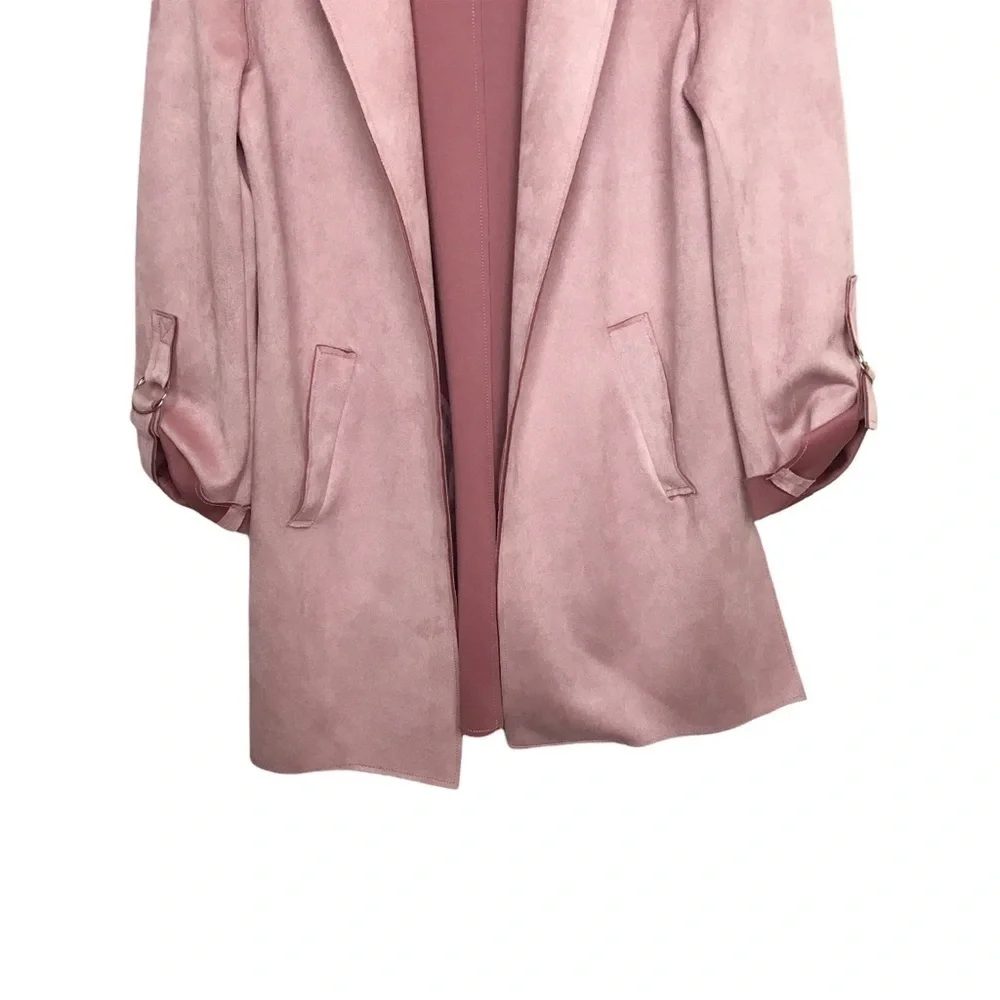 Bershka Dusty Pink Soft Open Front Coat